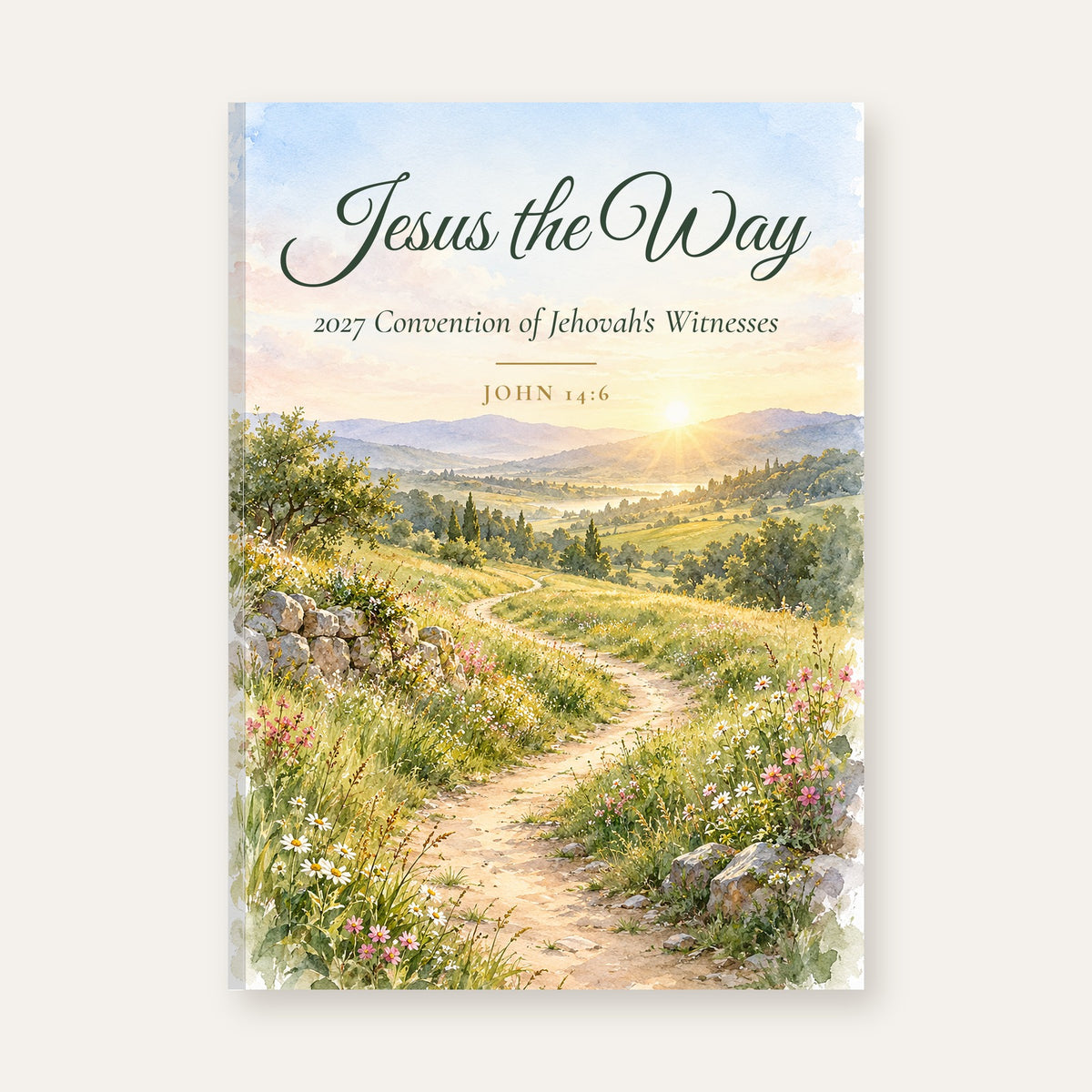 Jesus the Way 2027 Watercolor Journal – front cover exactly as printed (matte hardcover, sewn spine)