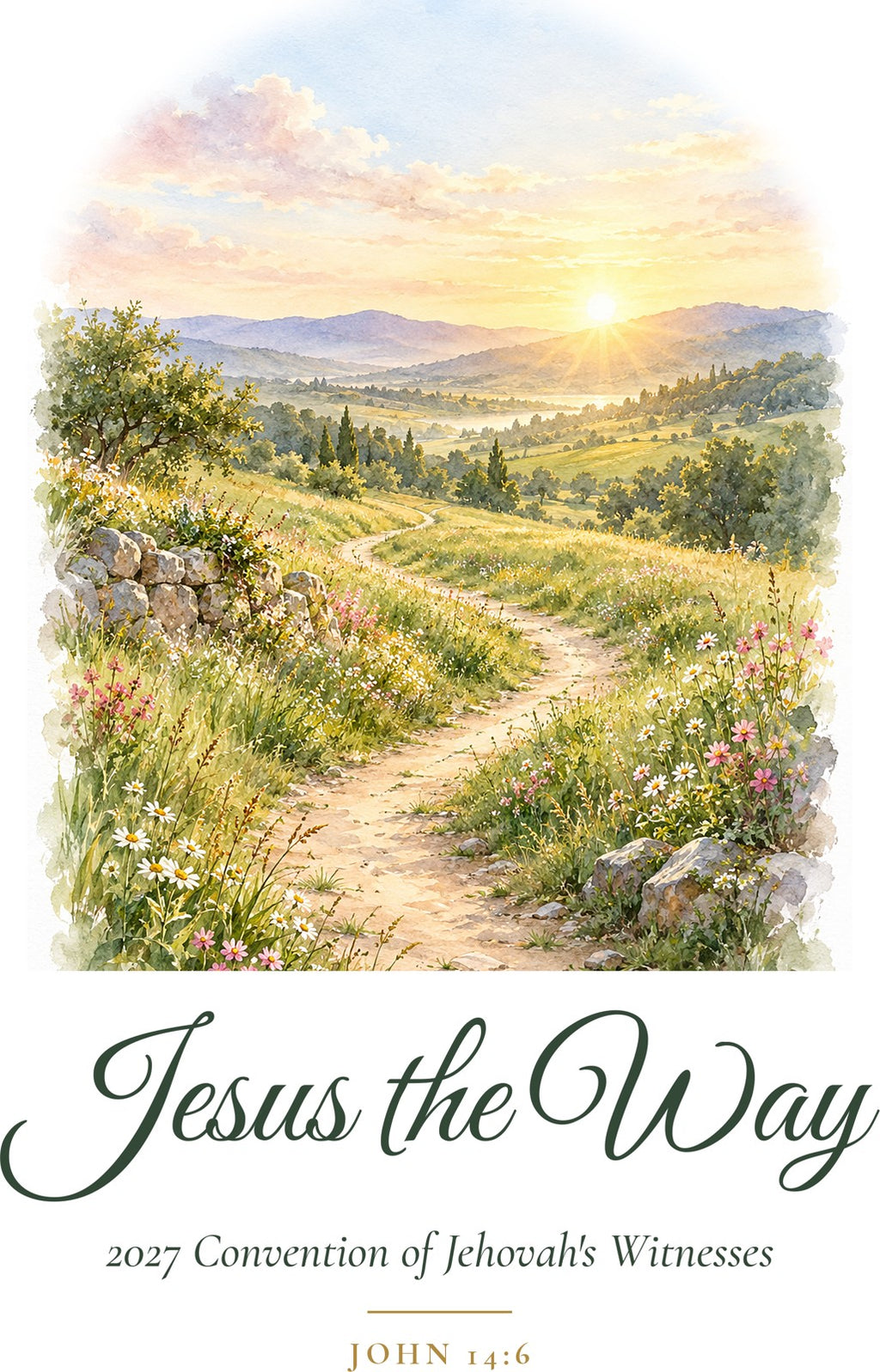 Jesus the Way 2027 Watercolor Tote Bag – full design