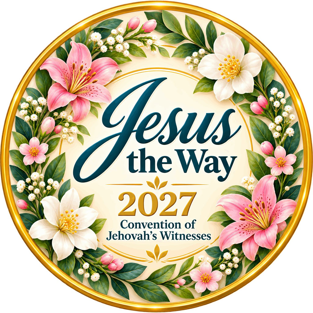 Jesus the Way 2027 Convention Tote Bag – Pink Lily Wreath – full design
