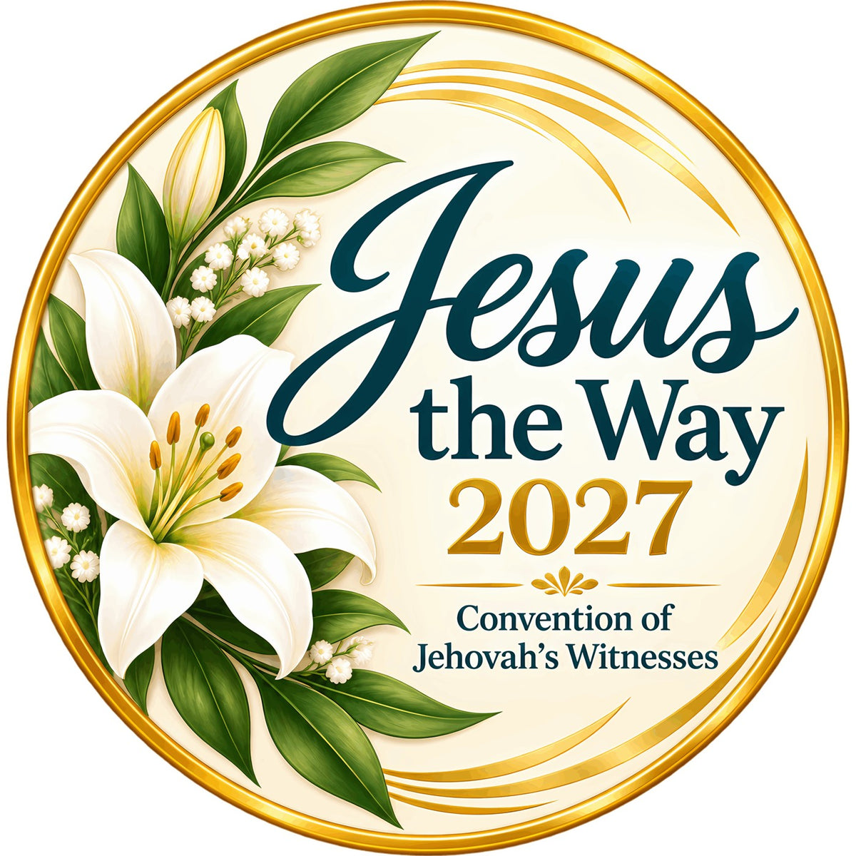 Jesus the Way 2027 Convention Tote Bag – White Lily – full design