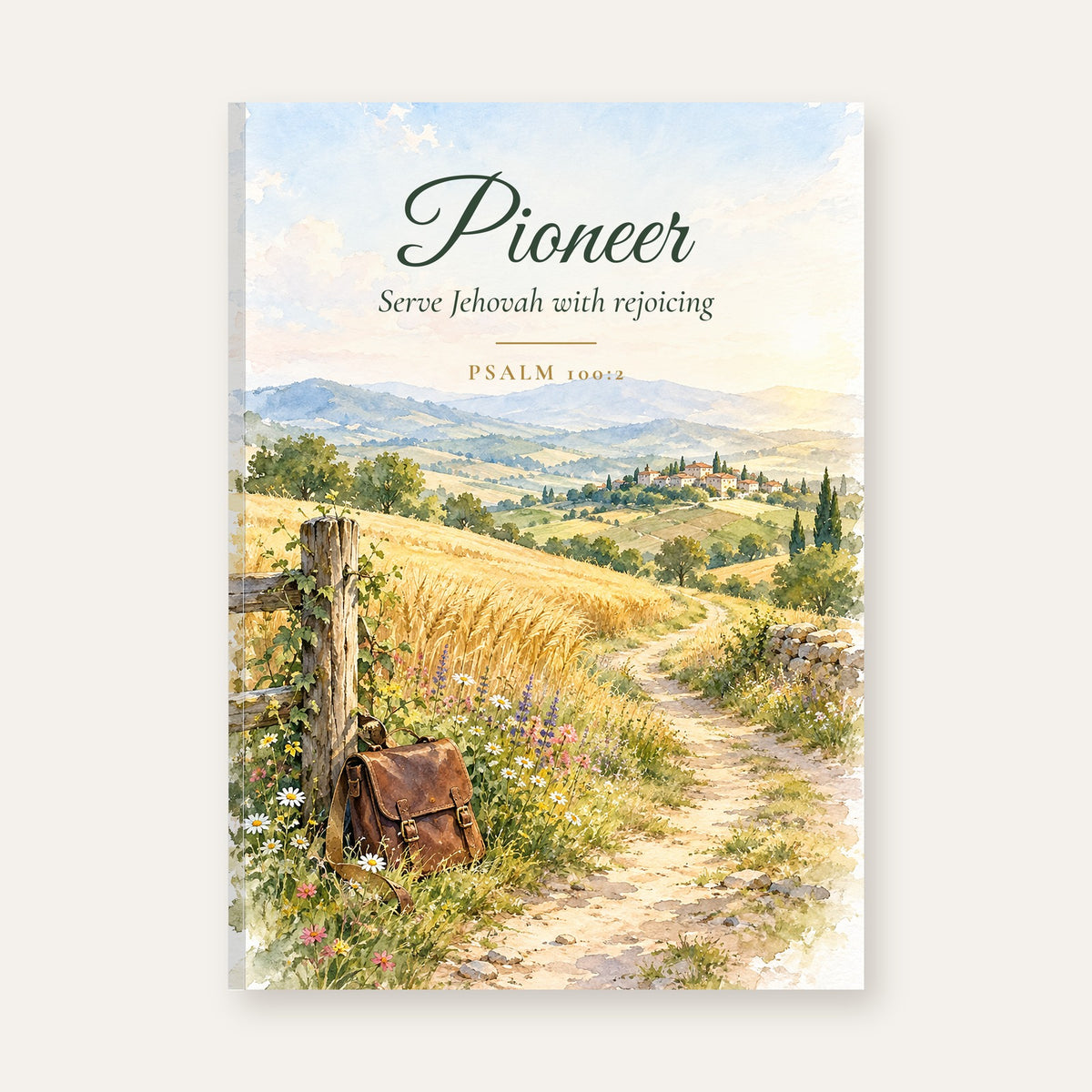 Pioneer Watercolor Journal – front cover exactly as printed (matte hardcover, sewn spine)
