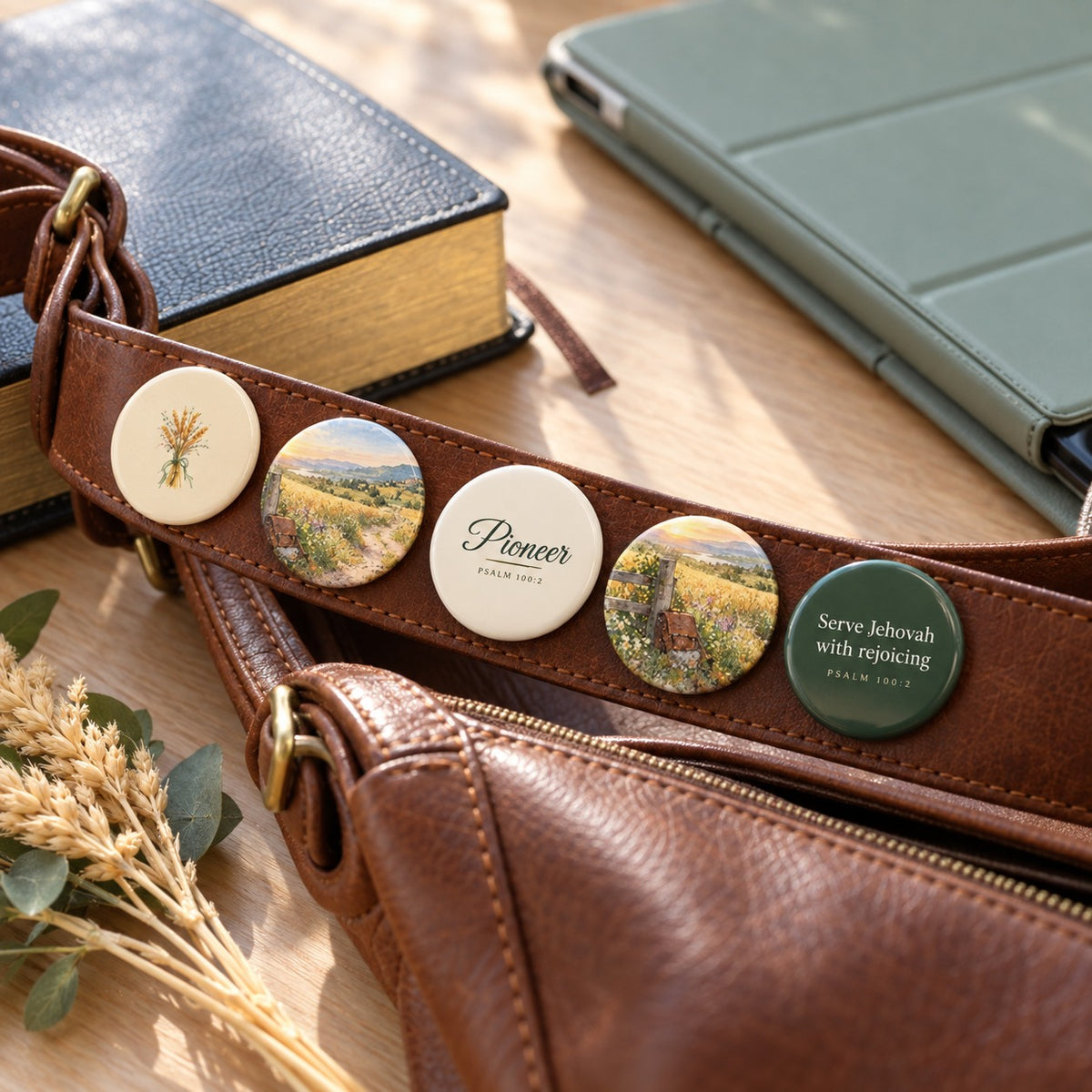 Pioneer Watercolor Pin Set (5 Pins) shown in a lifestyle setting