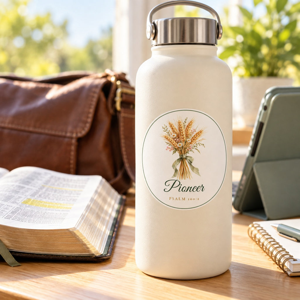 Pioneer Watercolor Sticker shown in a lifestyle setting