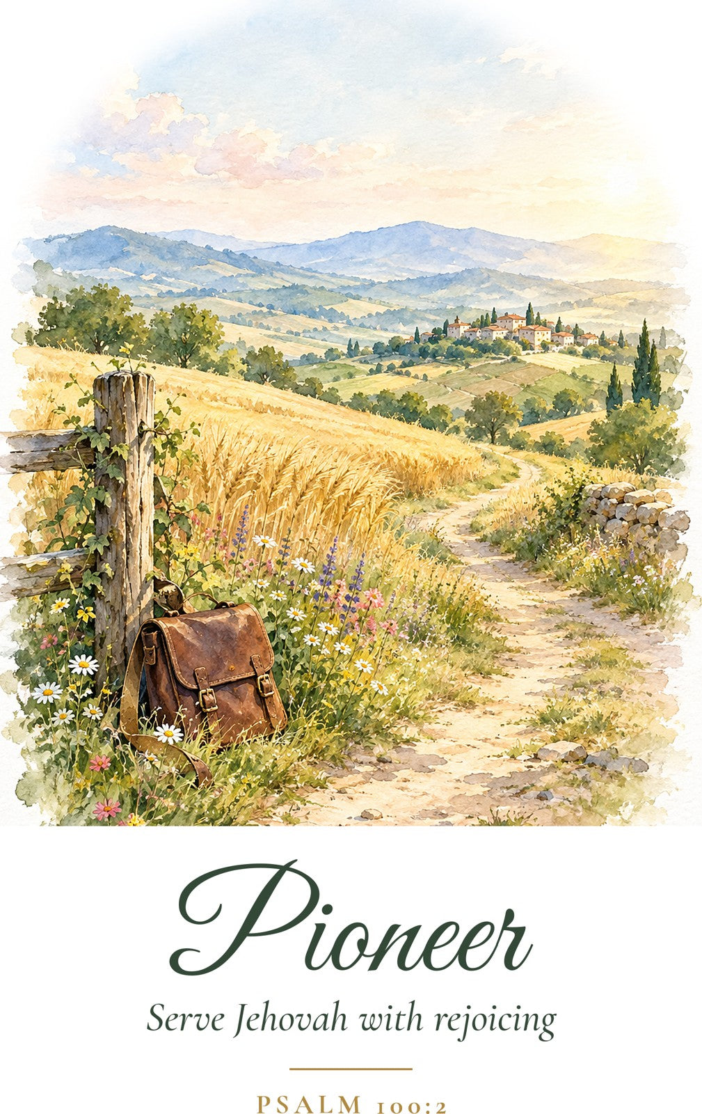 Pioneer Watercolor Tote Bag – full design