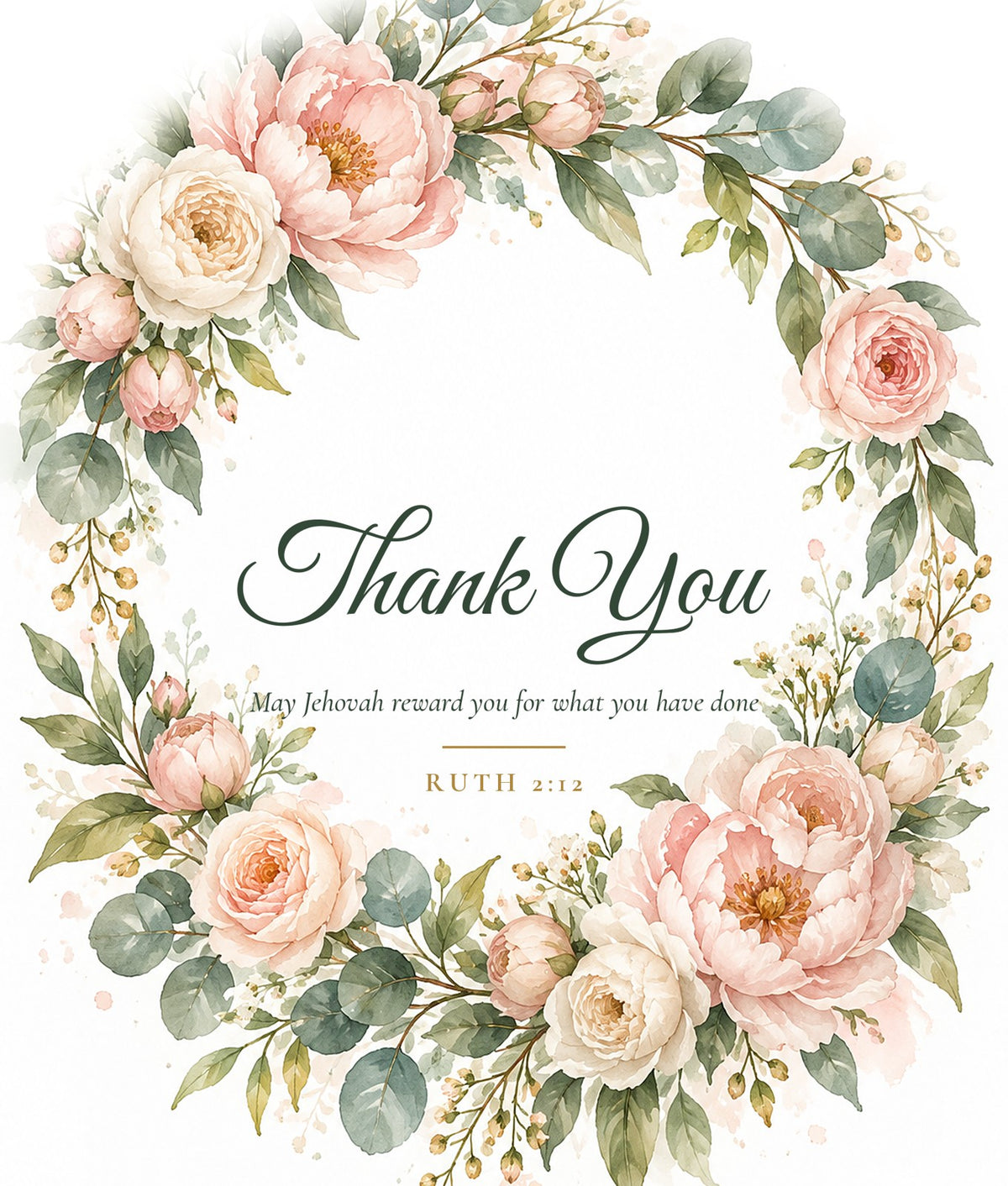Thank You Watercolor Tote Bag – full design